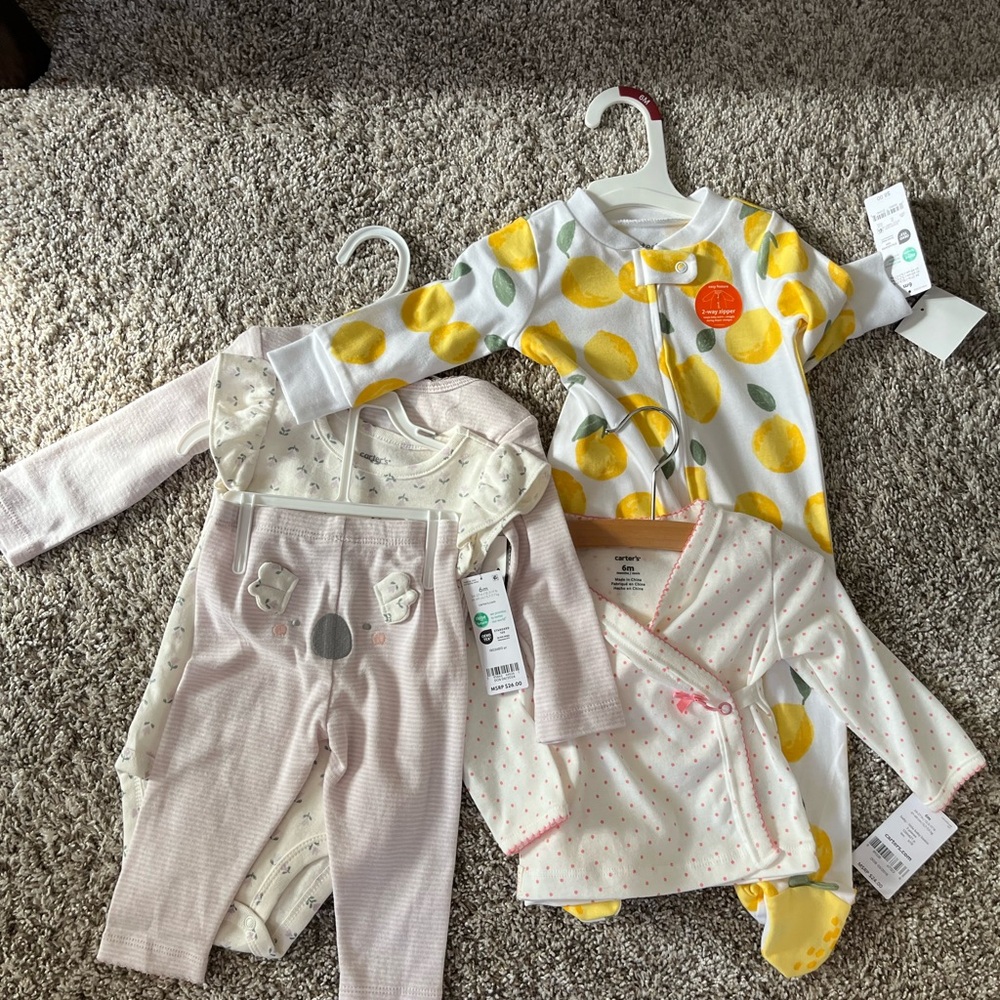 Lemon Print and Baby Pajamas Set